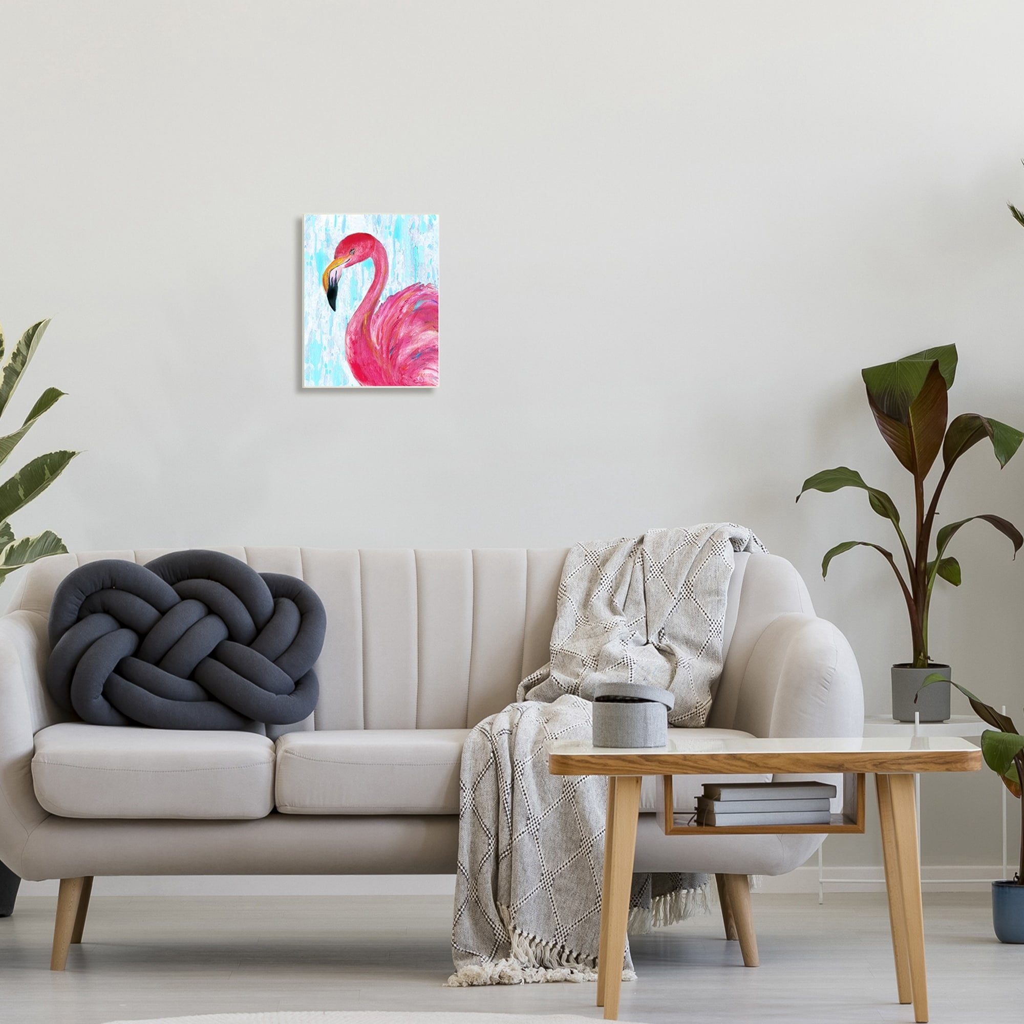 Stupell Industries Preened Glamorous Flamingo Shabby Bird Painting,10 x 15, Design by Jan Cole