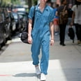 thumbnail image 2 of 2DXuixsh Skin Tight Jumpsuit Men Spring and Summer Lightweight Jumpsuit Comfortable Lapel Solid Jumpsuits Casual Plus Size Short Sleeve Jumpsuit Men Jumpsuits and Rompers Elegant Blue M, 2 of 8