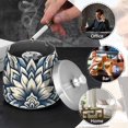 thumbnail image 6 of Boho Patterns Totems Ashtray with Lid Smell Proof Cigarette Ashtray Stainless Steel Smokeless Ash Holder for Indoor Outdoor, 6 of 7