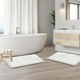 thumbnail image 6 of Nestl Set of 2 Absorbent Memory Foam Bath Mat Set Bathroom Rugs, White, Small 17"x24", 6 of 8