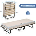 thumbnail image 3 of Giantex 3 inch Rollaway Bed with Memory Foam Mattress, Folding Portable Guest Cot Size w/Sturdy Metal Frame for Home, Garden & Office, Made in Italy (Beige), 3 of 8
