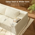 thumbnail image 7 of Woodty Living Room Sponge Sofa Combination, Wrinkle Resistant Wick Cotton and 30 Density Compressed Cotton, Equipped with 3 Pillows, 2 Throw Pillows, Detachable Cloth Cover, Beige, 7 of 7