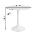 thumbnail image 7 of Round Dining Table, 31.5'' Small Kitchen Table with Solid Wood Grain Top, Waterproof Black Round Table for 4 People, Leisure Coffee Table for Living Room, Office, Apartment, Easy to Install, 7 of 7