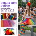 thumbnail image 2 of Forfamy 6 Pcs Rainbow Accessories Set Rainbow Costume for Women Pride Skirt Rainbow Tutu Skirt Headband Socks LGBTQ Gay Pride Accessories Rainbow Outfits, 2 of 7