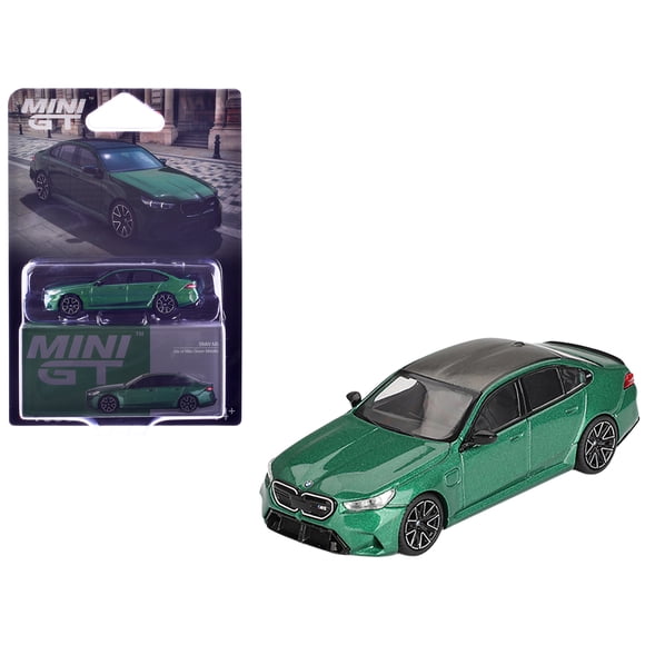 BMW M5 Isle of Man Green Metallic with Carbon Top Limited Edition 1/64 Diecast Model Car by Mini GT