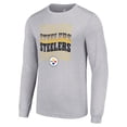 thumbnail image 2 of Men's Starter Heather Gray Pittsburgh Steelers Team Name Graphic Long Sleeve T-Shirt, 2 of 3