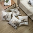 thumbnail image 5 of Phantoscope Season Series Decorative Throw Pillow Covers, Winter Coffee Tree, 18" x 18", set of 4, 5 of 6