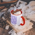 thumbnail image 5 of 3dRose, White and Lilac Floral Design, 11oz Two-Tone Red Mug, 5 of 7