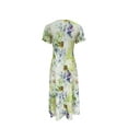thumbnail image 3 of Blossoming Floral Print Dress - Comfortable Crew Neck, Stylish Short Sleeves, 3 of 11