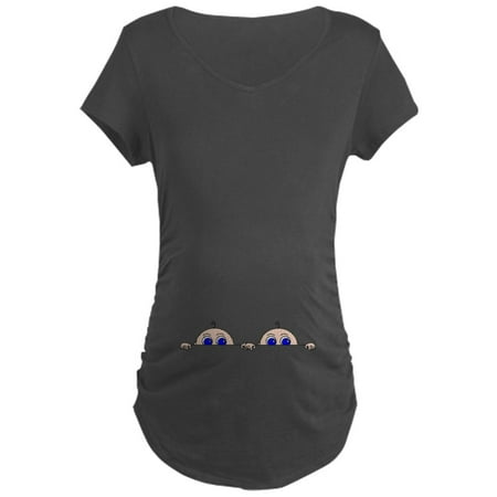 

CafePress - Twin Peeking Babies Maternity T Shirt - Maternity Dark T-Shirt