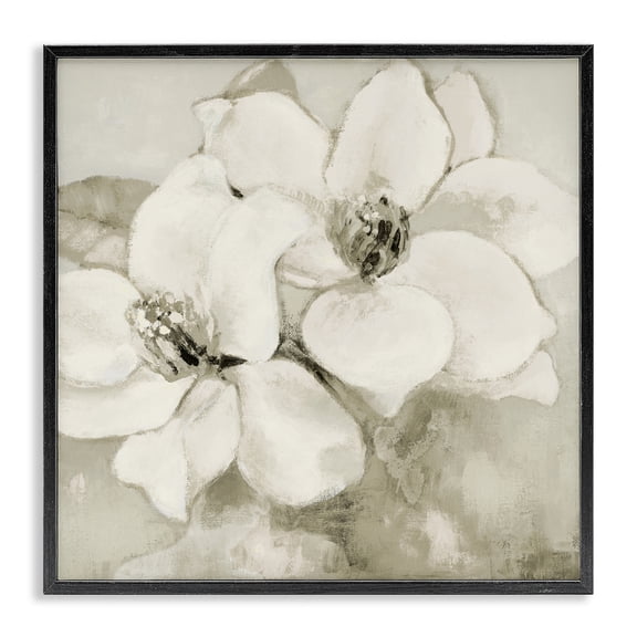Stupell Industries Subtle Beige Magnolias Black Framed Giclee Art, design by Lanie Loreth