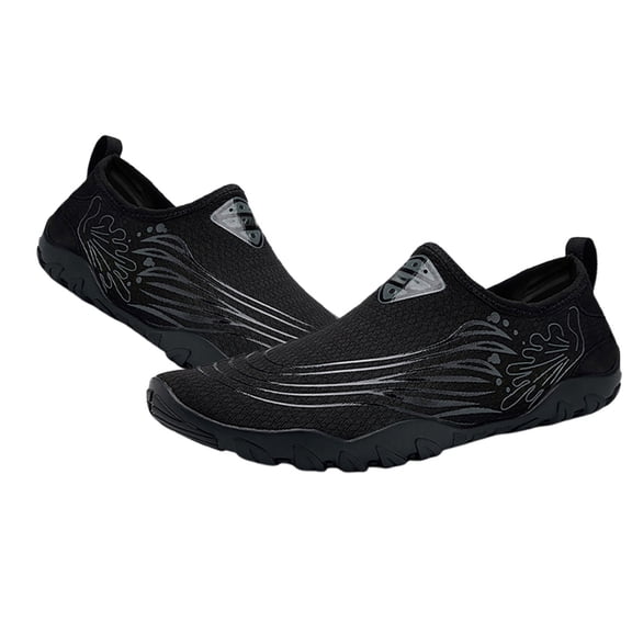 Women Men Outdoor Hiking Beach Shoes Couple Fitness River Trekking Summer Barefoot Non Quick Dry Stream Footwear Black 35