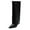 Black, variant on FSJ Women Classic Fold Over Knee High Boots Stiletto High Heel Pointed Closed Toe Long Boots Wide Calf Sexy Party Dress Shoes Size 8 Purple