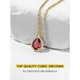 thumbnail image 4 of KeyStyle 14K Gold Plated Birthstone Necklaces for Women Teardrop Pear Pendant Necklace Shiny Birthday Jewelry Anniversary Valentine's Day Gifts for Wife, 4 of 10