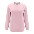 thumbnail image 4 of Charmgo Womens Sweatshirt, Women's Crew Neck Solid Color Sweatshirt Tops Long Sleeves Casual Pullover Lightweight Loose Tops Crewneck Sweatshirts Oversized, Fall Outfits for Women 2024 Pink XL, 4 of 5