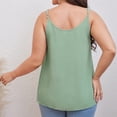 thumbnail image 6 of Scyoekwg Women's Spaghetti Strap Tank Top Solid Color Summer Loose Basic Sling Sleeveless Tank Tops Camisole Crewneck Casual Blouses (Green,XL), 6 of 8