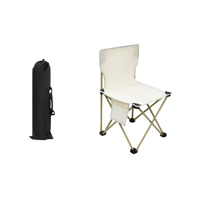 Silla Plegable Perfecl para Acampar con Taburete y Bolsillo Lateral 36cmx36cmx60cm