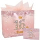 thumbnail image 1 of Bolsas de regalo para fiesta de cumpleaños número 16, de 13 x 10 x 5 pulgadas, con asas de papel de seda, rectangulares, de color rosa, grandes y resistentes., 1 of 5