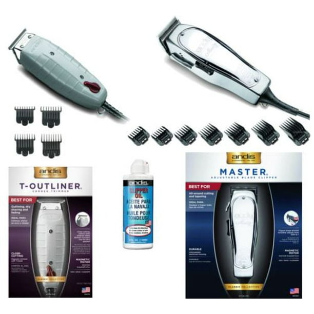 Andis Combo Master Clipper T Outliner Trimmer Two Sets Of Attachment Combs Oil Walmart Com Walmart Com