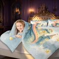 thumbnail image 3 of Manfei Kawaii Dragon Animals King Size Comforter Sets,Fantasy Cloud Starry Sky Comforters King Size,Blue Yellow,Light Gray Reversible,3pcs,1 Comforter and 2 Pillowcases, 3 of 7