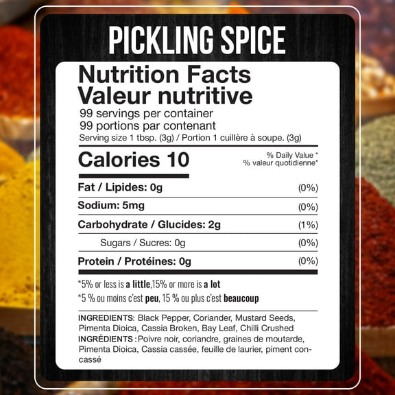Fresh Finest Pickling Spice - 10.5 oz H2FSDPickling Spice Mix for Canning Pickles - Premium Mixed Spice with Intense Flavors - Ideal Seasoning Mix for Homemade Canned Pickles
