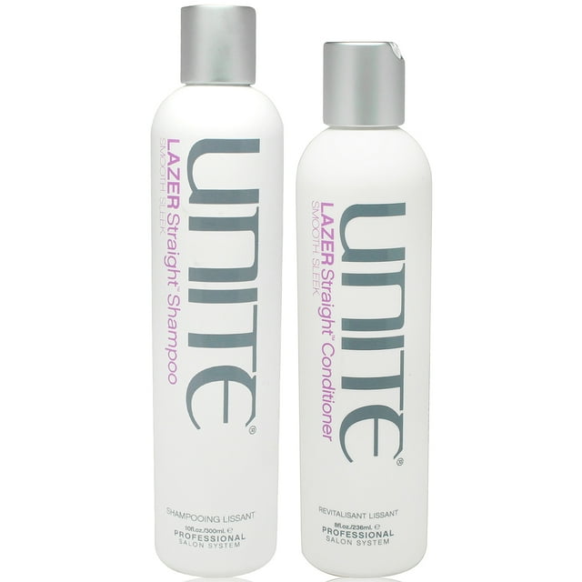 UNITE Hair Lazer Straight Shampooing 10 oz et Revitalisant 8 oz, Paquet Combiné