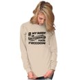 thumbnail image 4 of US Army Logo Hubby Defending Freedom Women's Long Sleeve T Shirt Brisco Brands S, 4 of 6
