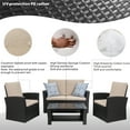 thumbnail image 5 of Walsunny 4 Pieces Outdoor Sectional Conversation Wicker Patio Furniture Set with Cushion Table for Backyard,Porch,Garden,Poolside Balcony,Gray, 5 of 7