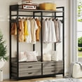 thumbnail image 2 of Tribesigns Heavy Duty Clothes Rack Freestanding Clothing Storage with 4 Drawers and 8 Hooks, Gray, 2 of 5
