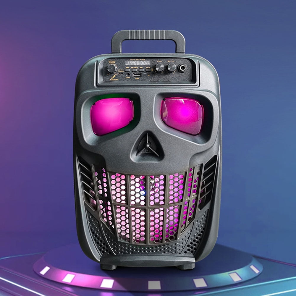 golytefs Skull Wireless Portable Speaker Bluetooth-compatible 5.0 Karaoke Machine Speaker