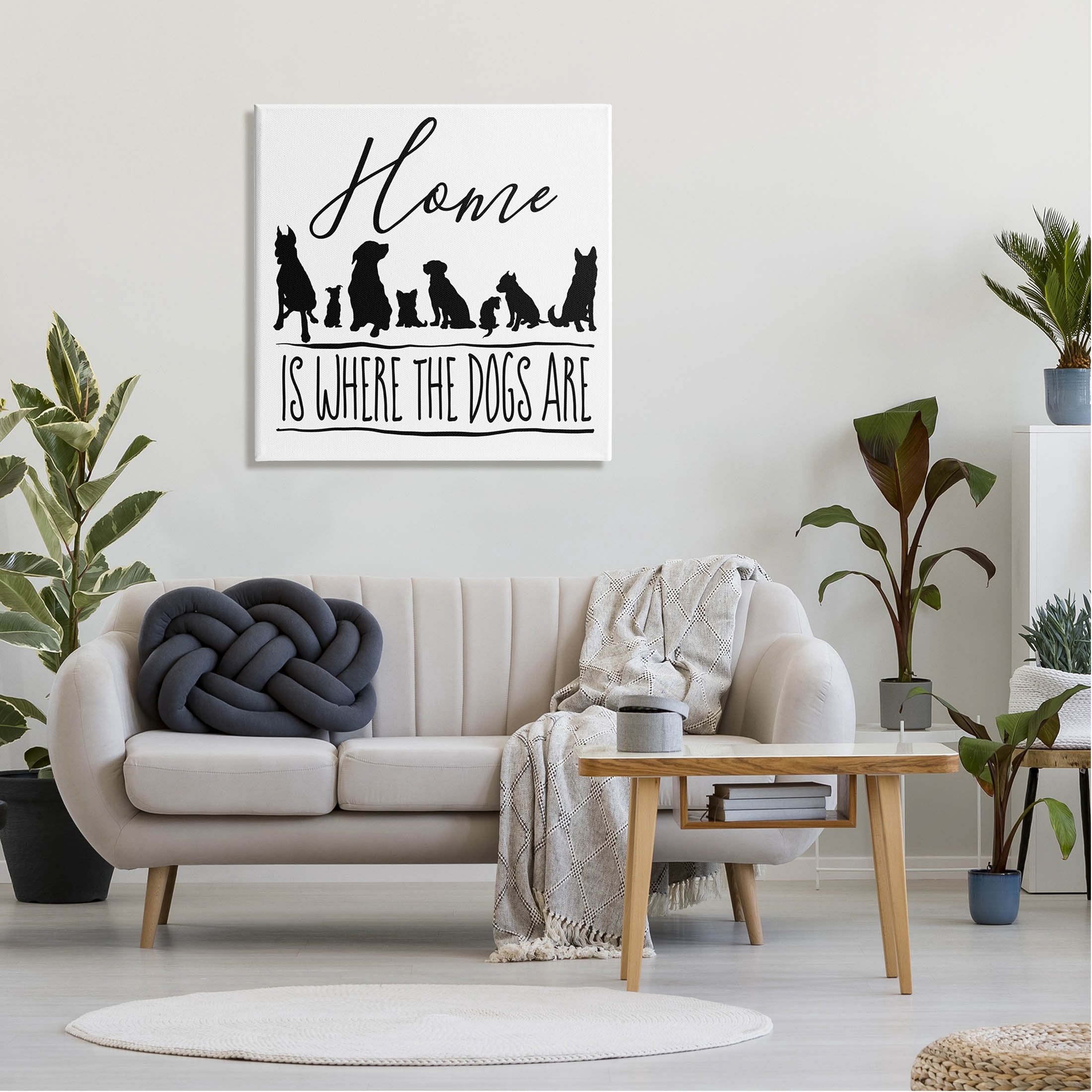 Home Is Where Dogs Are Phrase Animals & Insects Graphic Art Gallery Wrapped Canvas Print Wall Art