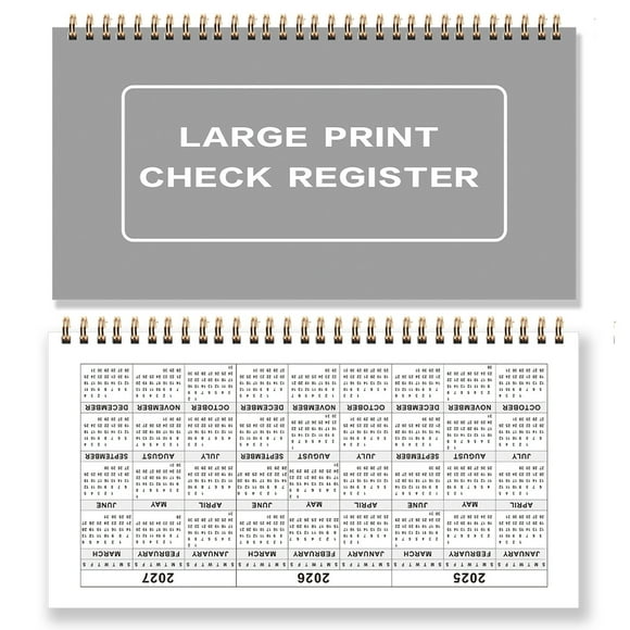 Miangastore 2pcs Personal Checkbook Register with 2025-2027 Calendar Blank Ledger Transaction Registers for Checkbook Check Transaction Account Book