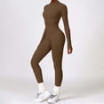 thumbnail image 2 of Women's Seamless Yoga Jumpsuit - Long Sleeve, Zipper, Tight Tracksuit, Polyester, Spring/Summer - S-L Sizes, 2 of 5