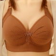 thumbnail image 2 of CLOISE Bras for Women No Underwire Padded Plus Size Push up No Zipper Daily Bras Brown XS-4XL, 2 of 3