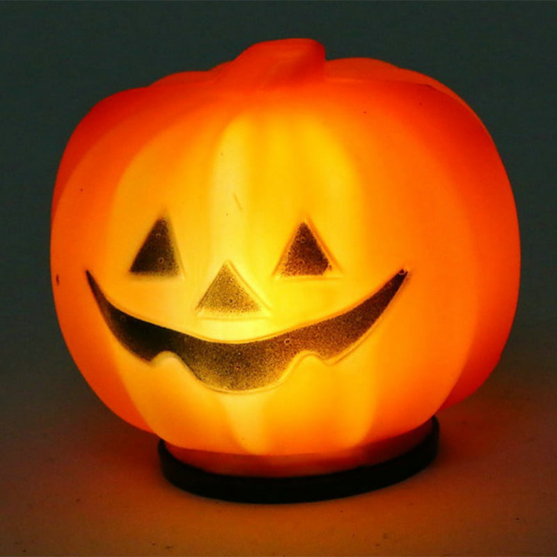 Plastic Halloween Pumpkin Orange LED JackOLantern Light