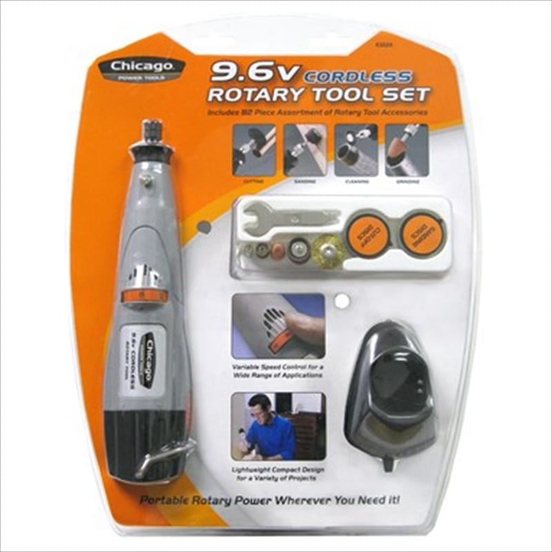 Chicago Power Tool 9.6V Cordless Rotary Tool Set