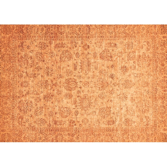 Ahgly Company Indoor Rectangle Abstract Orange Modern Area Rugs, 7' x 9'