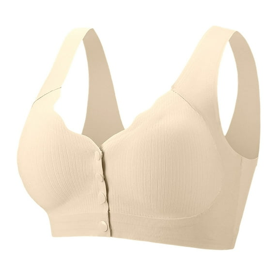 Sleep Bras, Hugcore Gathering and Adjusting Strapless Bra Underwear with Large Breasts Small Thin Breathable No Rings Breasts Anti Sagging Bra Comfortable Bra Beige L