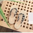 thumbnail image 5 of Women's Floral Pattern Flip Flop Slippers Casual Summer Beach Slippers Grass Weave Non Thong Sandals (Black 7), 5 of 8