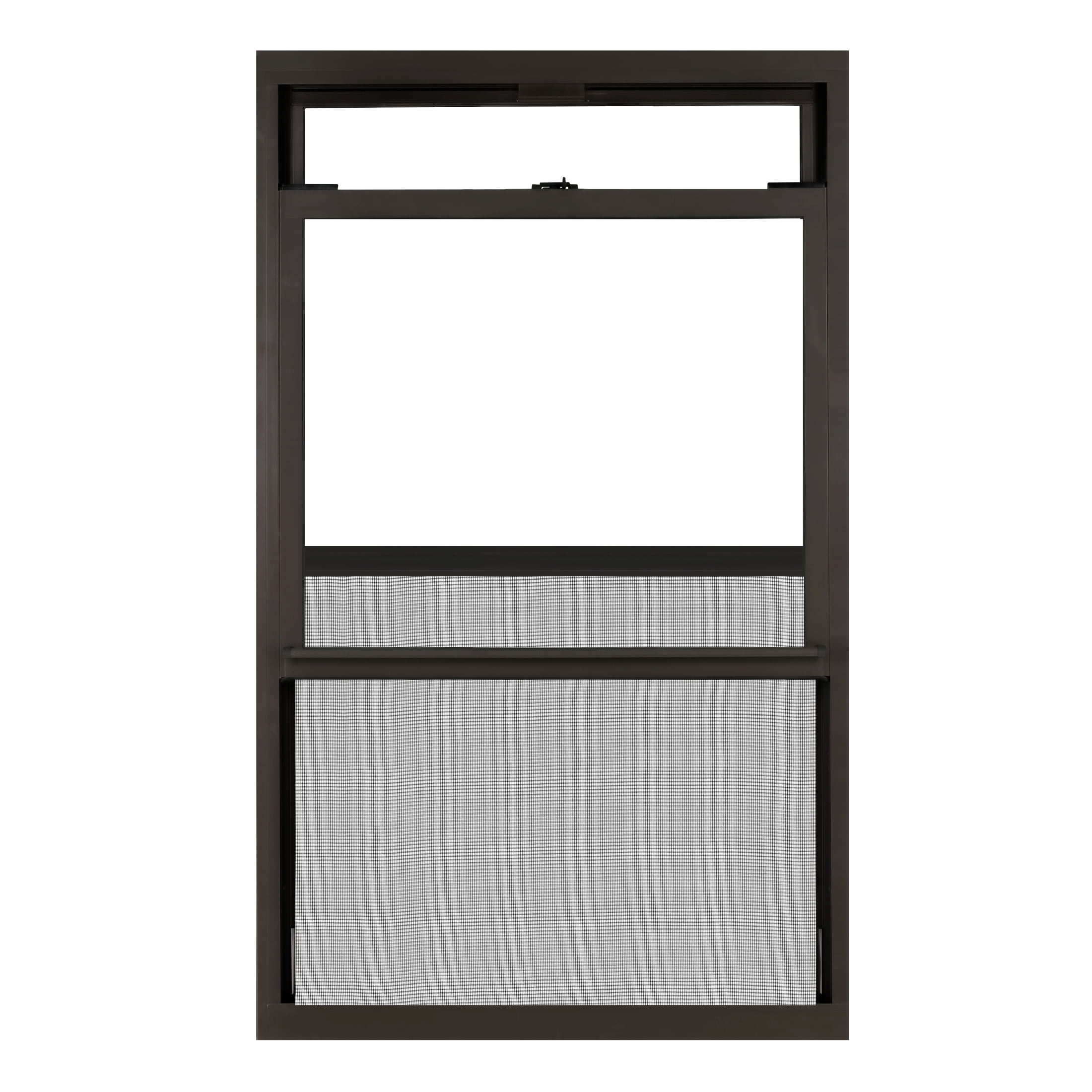 36 in. x 60 in. Brown Aluminum Double Hung Double-Pane Insulated Window with Low-E Glass and Screen