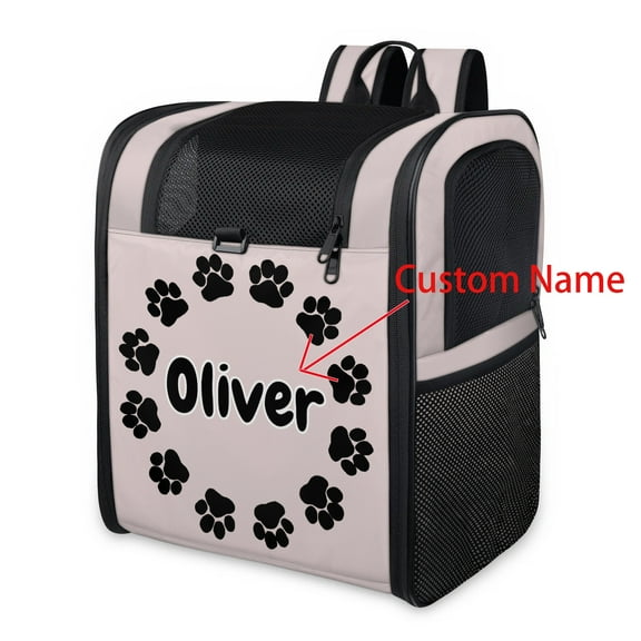 Custom Name Cat Carrier Backpack,Peresonalized Pet Backpack for Small Dogs & Cats Under 13lbs,Ventilated Pet Backpack Bag for Camping Biking Hiking Travel