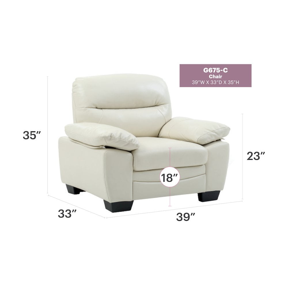 Glory Furniture Marta Accent Chair in Pearl Color