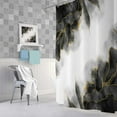 thumbnail image 3 of Black and Gold Marble Shower Curtain, Modern Abstract Dark Grey Gray White Fabric Shower Curtains Set for Bathroom Decorative, Cute Ombre Restroom Decor Accessories with Hooks 72X 72 Inch, 3 of 7