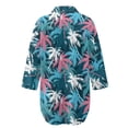thumbnail image 5 of Xoenoiee Tropical Palm Tree Print Swimsuit Coverup for Women Button Down Shirt Loose Beach Cover Up Puff Long Sleeve Bathing Suit Casual Blouse Tops, XL, 5 of 7