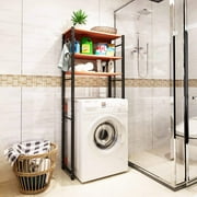 Bathroom Organizer Over The Toilet Rack 3 tier Accessory Sets Home Living room Space Saver Storage Cabinet with Steel Support Frame and Wood Board