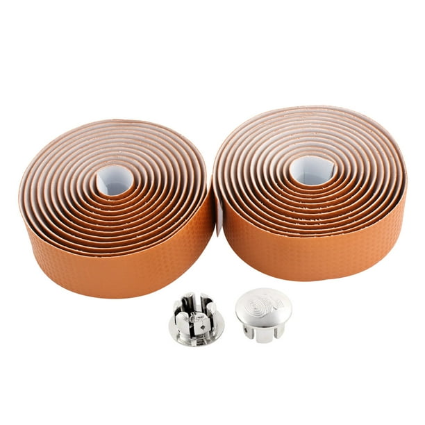 2 Pcs Orange Carbon Fiber Road Bike Handlebar Tape Bar Wrap Ribbon