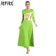 thumbnail image 2 of Vestido de baile litúrgico de manga larga para mujer, trajes de adoración metálicos brillantes, vestido de fiesta de graduación con apliques de manga larga, 2 of 5