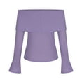 thumbnail image 5 of GigrtiJin Women off Shoulder Sweaters Long Sleeves Ribbed Knitted Going out Fall Solid Color Comfy Tops Blouse, 5 of 8