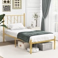 thumbnail image 1 of Gymax Twin Size Platform Bed Frame Heavy-duty Metal Bed Frame w/Sturdy Metal Slat Support Gold, 1 of 10