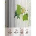 thumbnail image 6 of Green Abstract Art Sheer Curtains 108 Inches Long 2 Panels Watercolor Retro Light Filtering Semi Sheer Window Curtains Drapes for Bedroom Living Room 52"x108", 6 of 7
